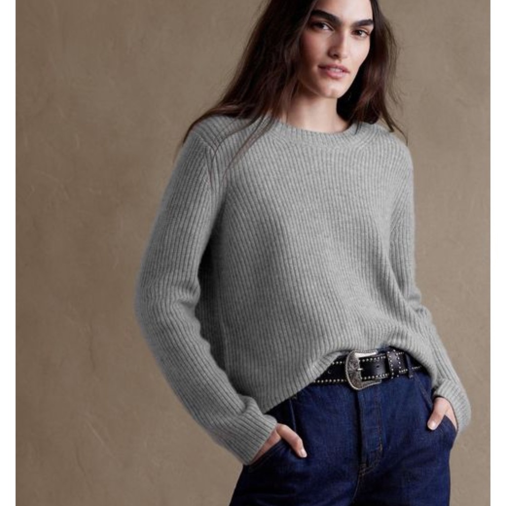 BANANA REPUBLIC Oversized Cotton Viscose Grey Sweater Size XS